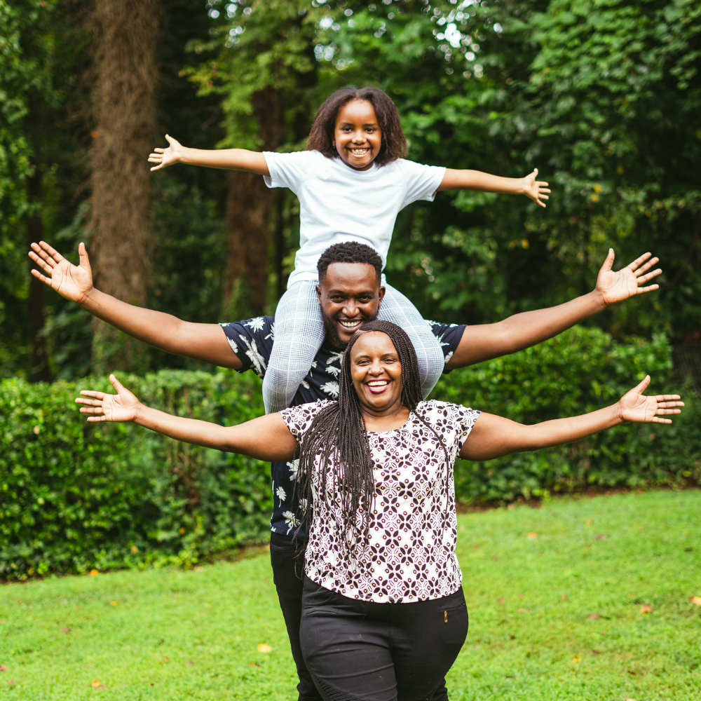 A family walking together at a community awareness walk